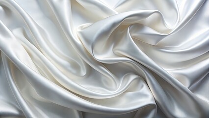 Obraz premium Elegant white satin: luxurious, smooth silk texture, perfect bridal fabric, wedding dress elegance.