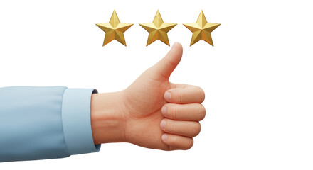 Isolated Thumb Up with Stars