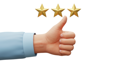 Isolated Thumb Up with Stars