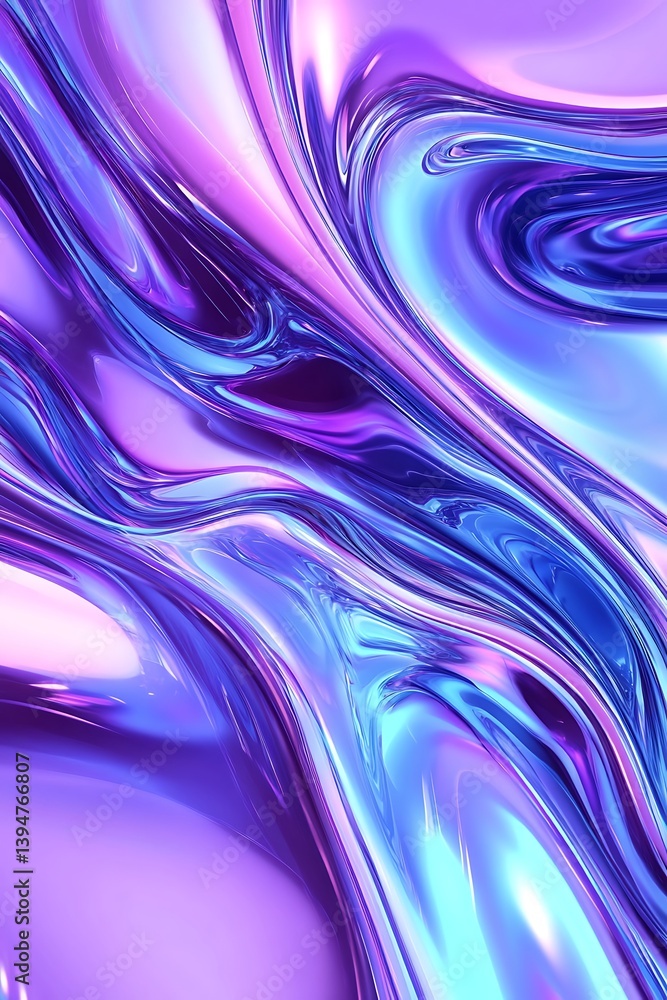 Aufkleber a vibrant gradient background shifting from deep purple to electric blue with a glossy finish empty 
