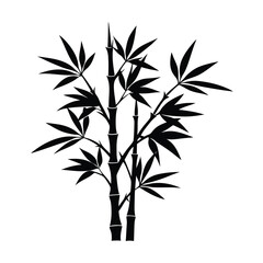 Obraz premium Bamboo Silhouette Swaying Vector Art