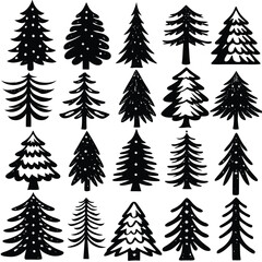 Obraz premium “Tree Silhouettes: Nature’s Shadows in Minimalist Beauty”