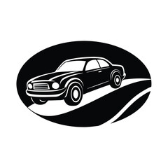 Fototapeta premium Car Silhouette Driving Vector Design