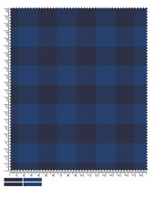 Plaid fabric pattern, blue, brown, cream, seamless for textiles, and for designing clothes, skirts or decorative fabrics. Vector illustration.
