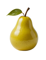 Whole Pear with Green Leaf – Transparent Isolated Image for Food Illustrations and Ads