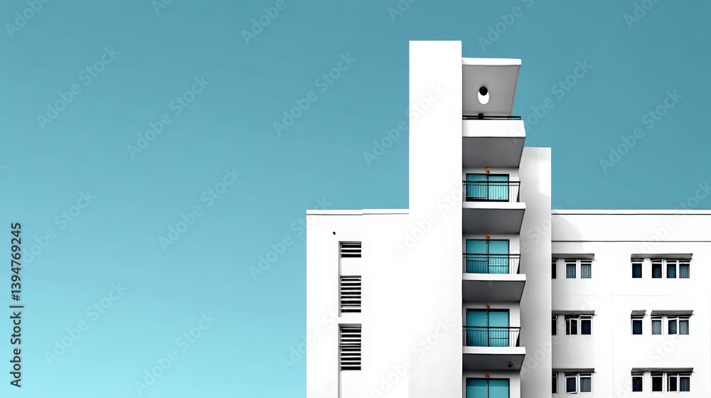 Poster modern minimalist architecture, modern building low angle shot sharp lines clean design architectura