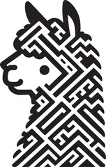 Obraz premium Alpaca Head Zigzag Wool Pattern Logo Vector