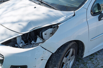 Fototapeta premium damage to the car body after the accident