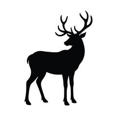 Fototapeta premium Elk Silhouette With Rack Silhouette