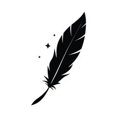 Obraz premium Feather Silhouette Falling Vector Art