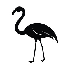 Obraz premium Flamingo Silhouette With Bent Neck Silhouette
