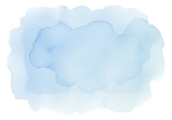 Abstract watercolor painting featuring shades of light blue on a white background with soft edges art 100 isolated on white background