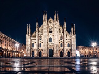 Naklejka premium Milan Cathedral at Night, Italy