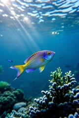 Fototapeta premium there is a fish that is swimming in the water