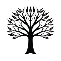 Minimalist Tree Silhouette Vector Design