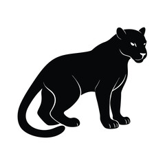 Obraz premium Mountain Lion Silhouette Crouching Silhouette