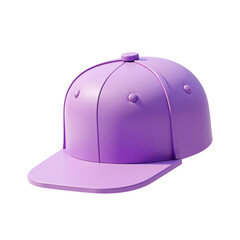 Fototapeta premium Purple Snapback 3D Render Icon Illustration Cute Cartoon Style Fashion Accessory Design Element