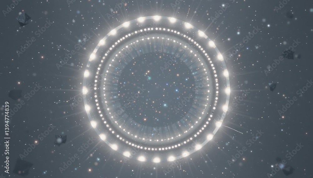 Poster dynamic light show digital space abstract animation futuristic environment bird's eye view visual sp