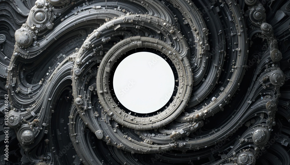 Aufkleber dynamic spiral motion design abstract 3d environment digital art creation futuristic viewpoint innov
