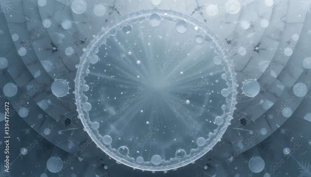 Poster exploring microscopic worlds abstract patterns of cellular structures digital art futuristic environ