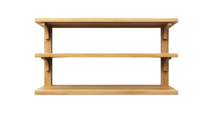 Professional Empty Bookshelf Mockup on Transparent Background for Interior Design Visualizations