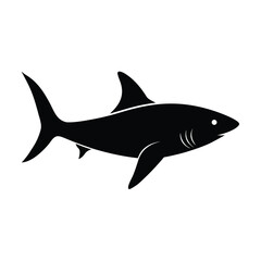 Obraz premium Shark Silhouette With Dorsal Fin Silhouette