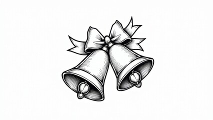 Sketch Style, Wedding Bells with Bow