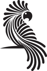Fototapeta premium Parrot Radiating Lines Logo Vector