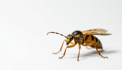 Fototapeta premium Close-up of single insect on pure white backdrop, white, closeup