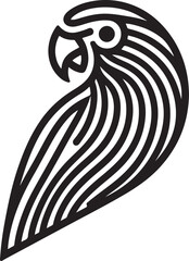 Parrot Radiating Lines Logo Vector