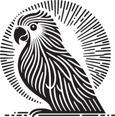 Parrot Radiating Lines Logo Vector