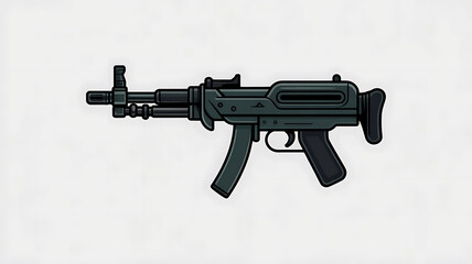 Naklejka premium Modern Weaponry Vector Art: Gun Illustration for Military Equipment & Defense