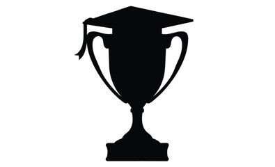 Cup education award icon flat silhouette, cup education icon style outline 