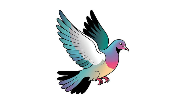 ```
Colorful Pigeon Illustration - Vibrant Vector Art for Birdwatching and Ornithology Enthusiasts
```