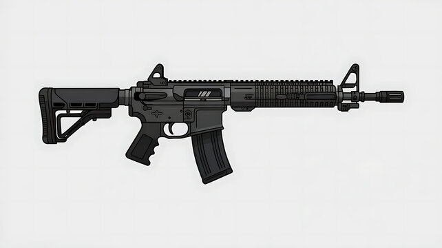 Modern Assault Rifle Weapon: Tactical Military Gear & Firearm Technology for Precision Shooting and Self-Defense