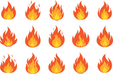 Fire Flame Icons for Creative Design

