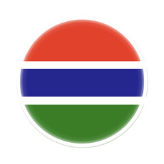 Glowing Round Gambia Flag