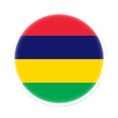 Glowing Round Mauritius Flag