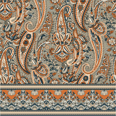 paisley border pattern on  background