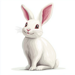Obraz premium white rabbit with white background