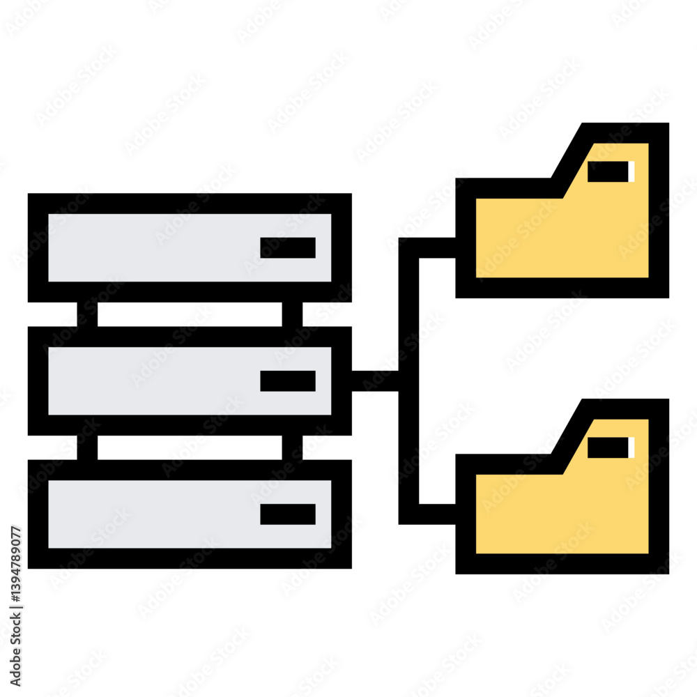 Poster distributed file system vector icon