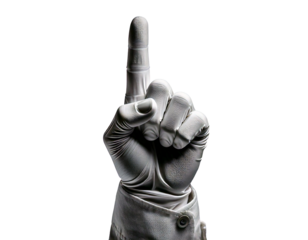 Hand showing finger up gesture isolated on white background, perfect for illustrations of approval, success, voting, ratings, communication, and educational materials