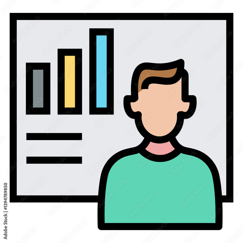 Poster data scientist vector icon