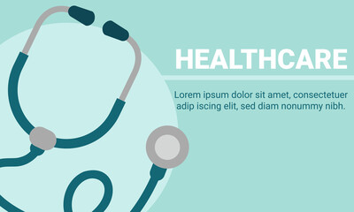 Healthcare background with stethoscope promoting medical services