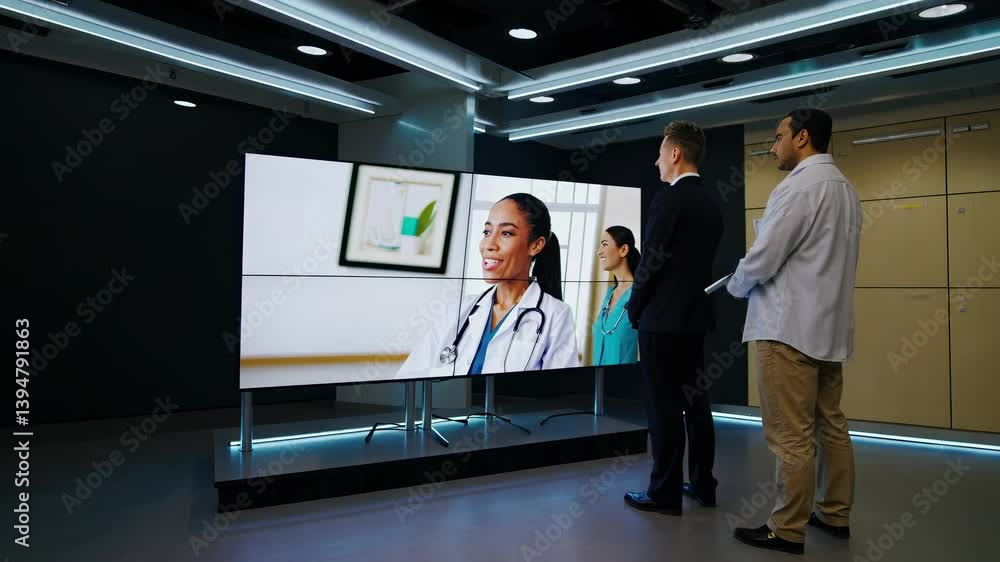 Aufkleber innovative data center tour showcasing advanced technology and healthcare applications in a modern f