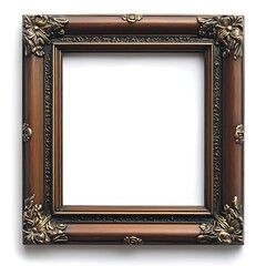 Antique Frame Showcase: A beautifully crafted antique frame, with intricate golden accents, stands elegantly. Displaying ornate details and a timeless design.
