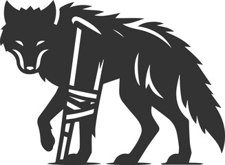 Silhouette of a wolf black vector animal