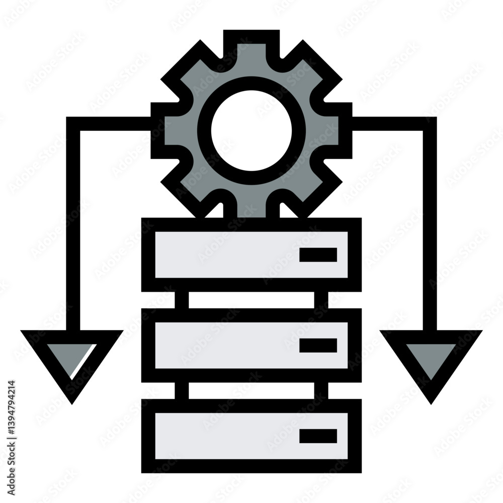 Poster database management vector icon