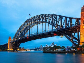 Obraz premium Sydney Harbour Bridge Under Twilight