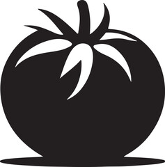 Tomato silhouette vector art illustration. Tomato vector icon. 